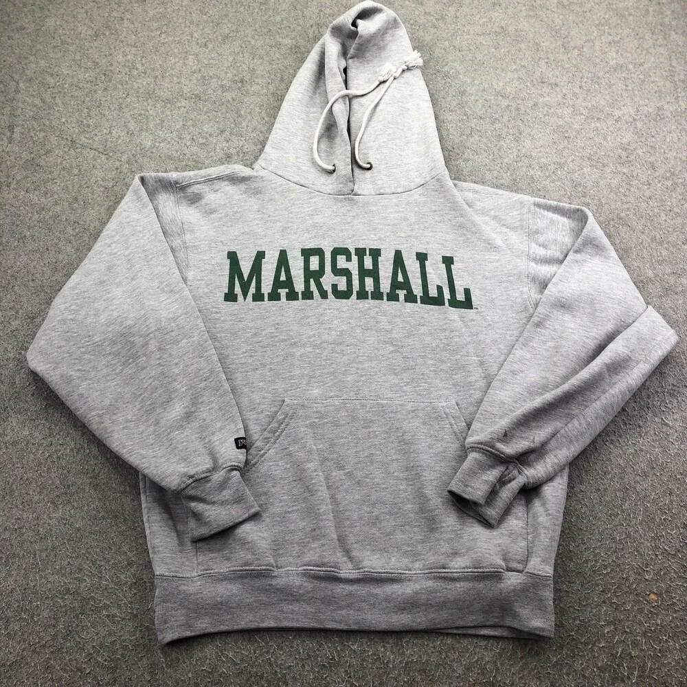 Vintage Marshall Thundering Herd Hoodie Mens Small Gray NCAA JanSport Sweatshirt